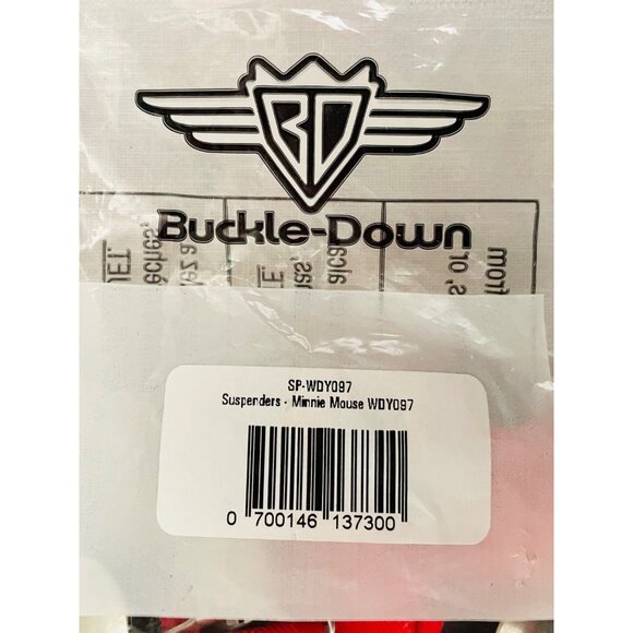 Disney Minnie Mouse Suspenders Womens One Size Red Clip End - Picture 9 of 12